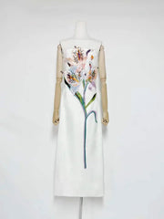 Strapless Floral Appliqu�� Maxi Dress