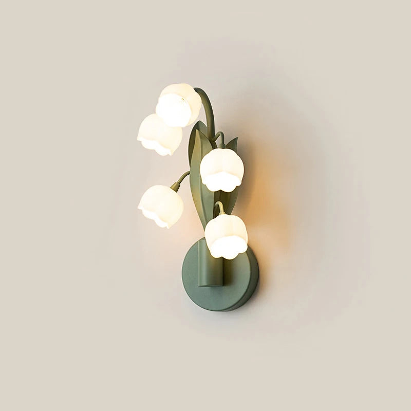 Green Led Lily Of The Valley Flower Plant Wall Light