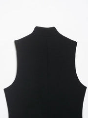 Black sleeveless vest on a white background