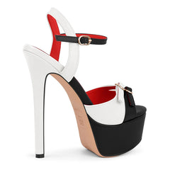 Peep Toe Platform Mixed Colors Stiletto