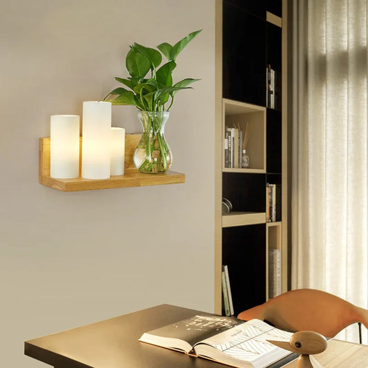 Wood Wall Sconce Led Lamp Creative Decor Light
