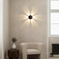  Sleek 4-sided LED wall sconce emitting warm light upwards and downwards. Golden Atelier 2