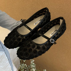 Floral Mesh Mary Jane Flats