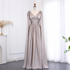 Crystal Rose Gold Turquoise Evening Dress with Cape