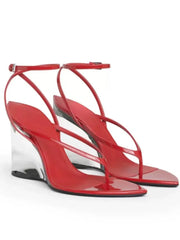 Transparent Wedge Flip Flop Sandals
