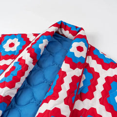 Geometric Quilted Kimono Jacket