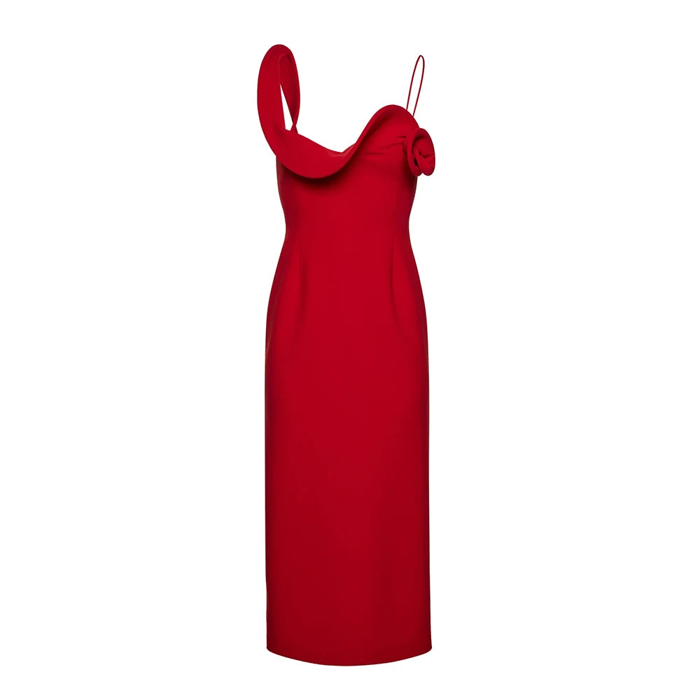 Red dress with a bow detail