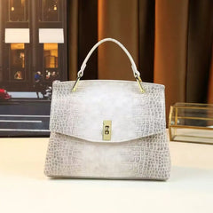 Snake Embossed Satchel Bag