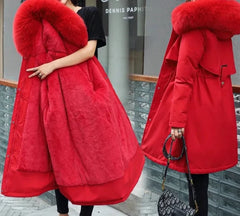 Wool Liner Hooded Fur Collar Jacket Thick Snow Wear Padded Overcoat. Golden Atelier 1