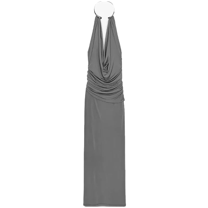 Grey draped dress 