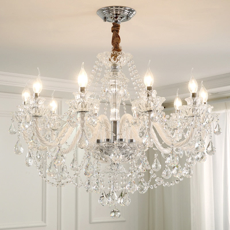 Modern White Ceiling Luxury Crystal Chandelier