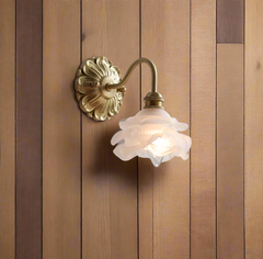 Frosted Glass Copper LED Wall Light Switch Socket