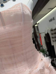 Strapless Feather Flower Mini Dress
