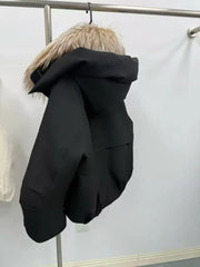 Fur Collar Hooded Puffer Down Jacket