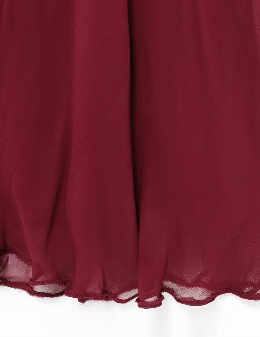 Maroon dress with a white background