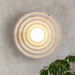 Nordic Interior Decor Wall Resin Light for Living Room Aisel Corridor Bedroom Lamp Bathroom Home Fixture Round Decorative Lamp Golden Atelier