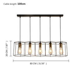 LED E27 Geometric Metal Frame Hanging Ceiling Lamp