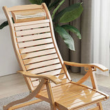 Recliner Bamboo Rocking Chair Relaxing Armrest Folding Bed 