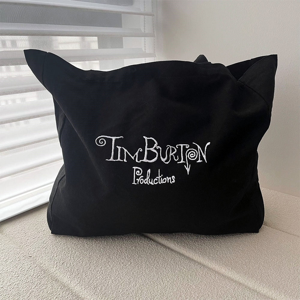 Tim Burton Production Letters Embroidered Reusable Shopping Bag