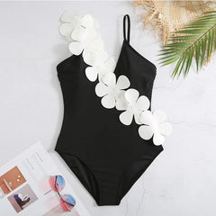 Embellished One-Piece Swimsuit with Wrap Skirt