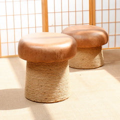 Handmade Hemp Rope Solid Wood Footstool