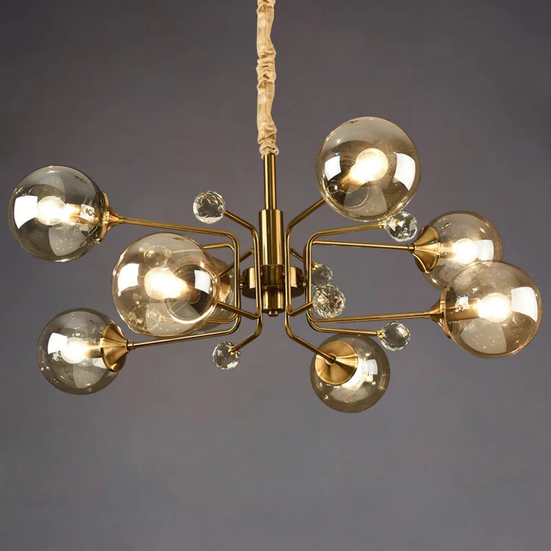 Postmodernism Glass Bubble Chandelier Vintage Industry Lighting Design Creative Lamp for Living Bedroom Kitchen Island LED Light Golden Atelier 1