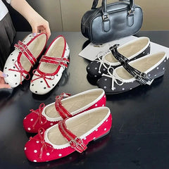 Polka Dot Bow Ballet Flats
