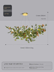 Chandelier with leaf-like design on a gray background