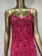 Rhinestone Mesh Embellished Spaghetti Strap Maxi Dress