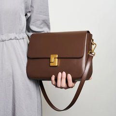 minimalist genuine leather crossbody purse