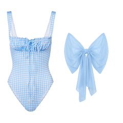 Gingham Print One Piece Bathing Suit