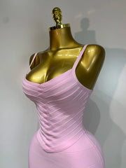 Ribbed Strap Bandage Mini Dress