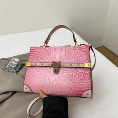 Crocodile Embossed Pu Leather Crossbody Bag