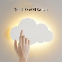 White LED Cloud Wall Lamp Touch Switch