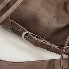 Soft Faux Leather Motorcycle Shoulder Bag