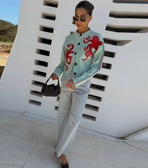 Octopus Jacquard Knit Cardigan