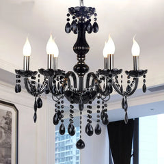 Crystal Black Candle Lamp Villa Chandelier