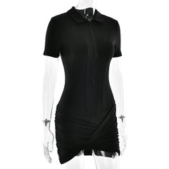 Collared Zipper Bodysuit and Ruched Playsuit