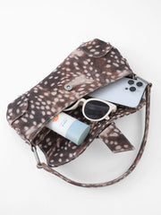 Deer Print Canvas Saddle Bag
