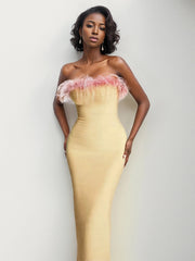 Feather Bandage Women's Strapless Party Dresses