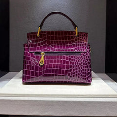 Snake Embossed Satchel Bag