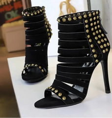 Studded Strappy Gladiator Stiletto Heels