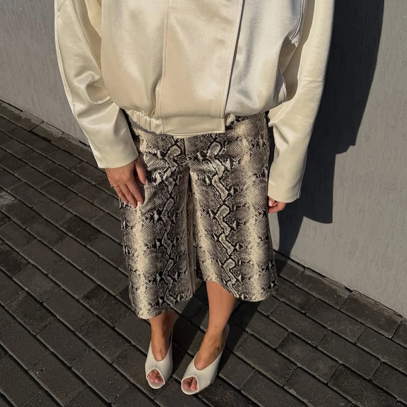 Animal print culotte pants