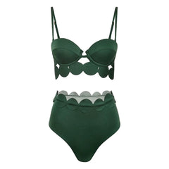 Embellished Trim Swimwear and Cutout Skirt