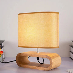 Solid Wood Table lamp Art Decor LED Lighting Fixture