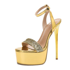 Gold Platform Stiletto Heels