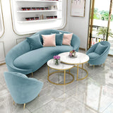 Velvet Corner Sofa Armchair Bedroom Sofas Furniture Set