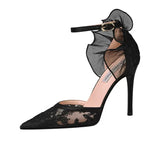 Pointy Head Lace Fashion Sandals Thin High-heeled Shoes