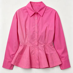 Peplum Button Down Shirt