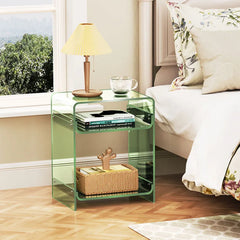 Acrylic Bedside Table Transparent Storage Cabinet